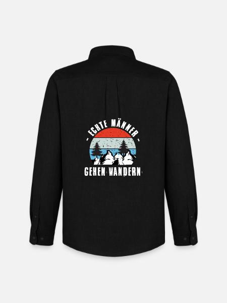 Wandern Sprüche Wanderer Wanderoutfits - Männer Oxford Hemd von Stanley/Stella - Schwarz