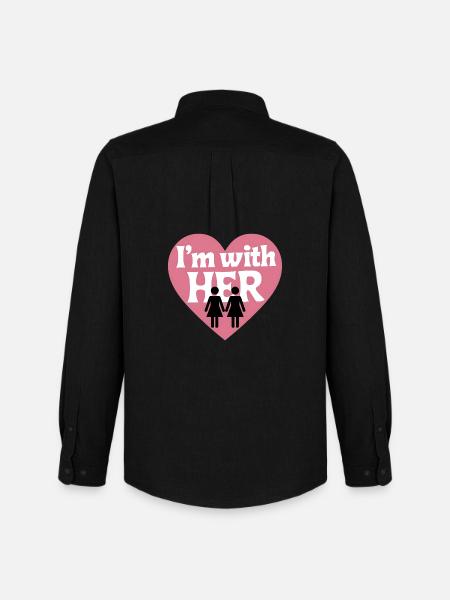 I'm with HER Heart - Men's Oxford Shirt by Stanley/Stella - black