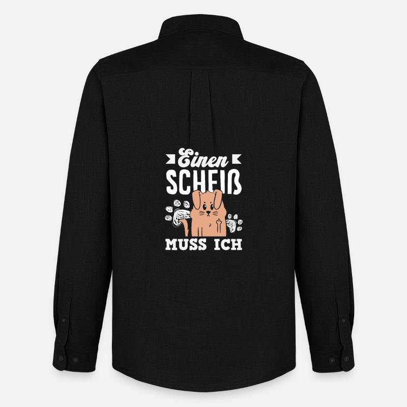 N Scheiß muss ich – Mittelfinger - Männer Oxford Hemd von Stanley/Stella - Schwarz