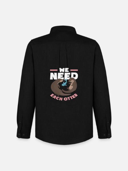 Sea Otter We Need Every Otter - Men's Oxford Shirt by Stanley/Stella - black
