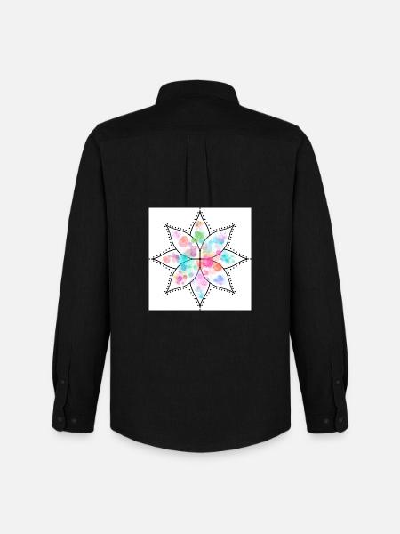 Mandala Fleur pastel Aquarelle - Chemise Oxford homme Stanley/Stella - noir