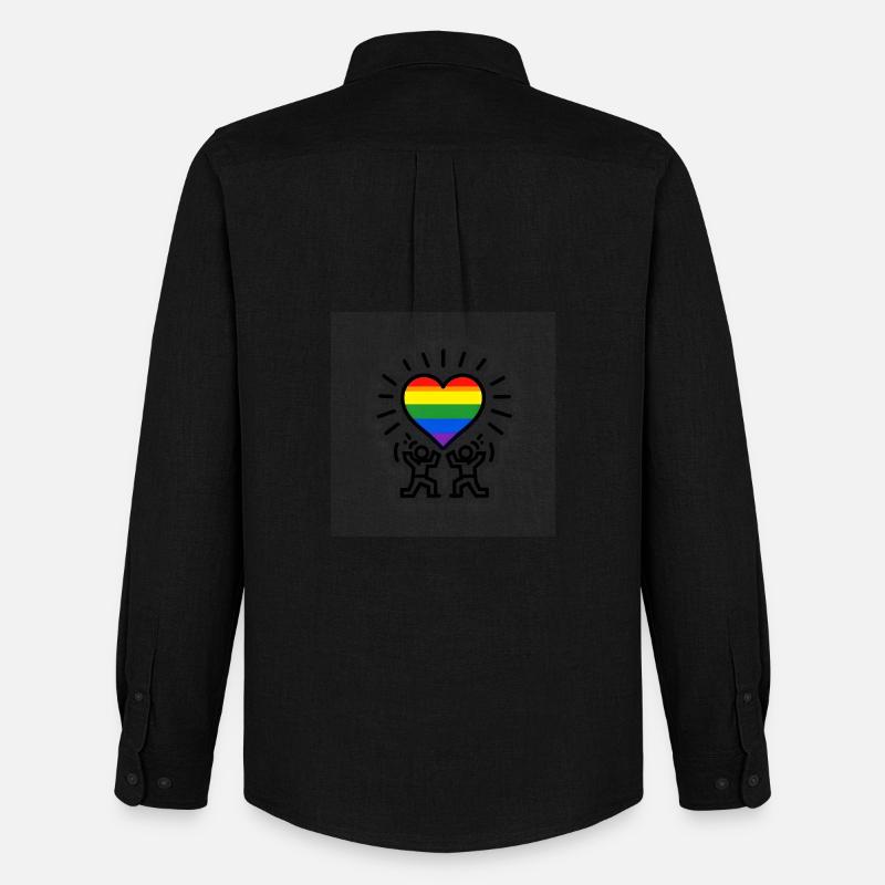 Herz-Regenbogen-Feier - Männer Oxford Hemd von Stanley/Stella - Schwarz