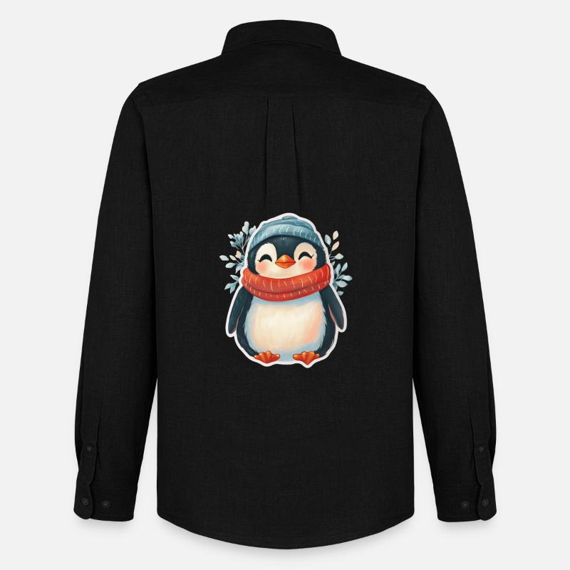 Pinguin - Männer Oxford Hemd von Stanley/Stella - Schwarz