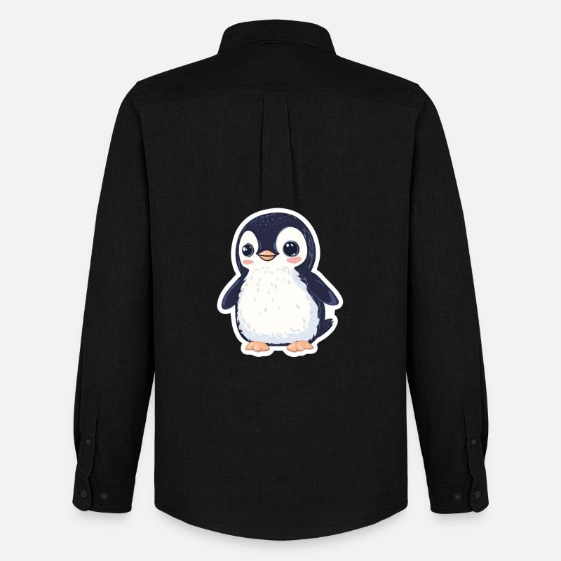 Pinguin - Männer Oxford Hemd von Stanley/Stella - Schwarz