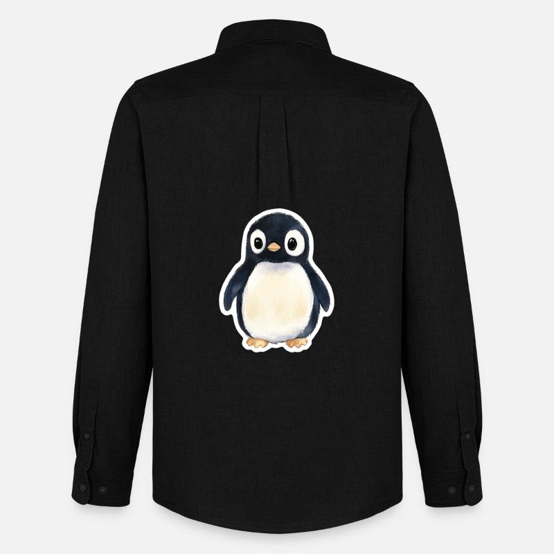 Pinguin - Männer Oxford Hemd von Stanley/Stella - Schwarz