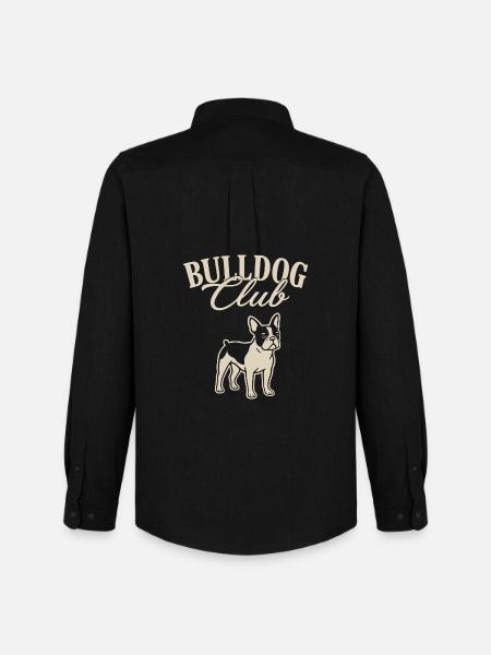 Bulldog Club Illustration - Men's Oxford Shirt by Stanley/Stella - black