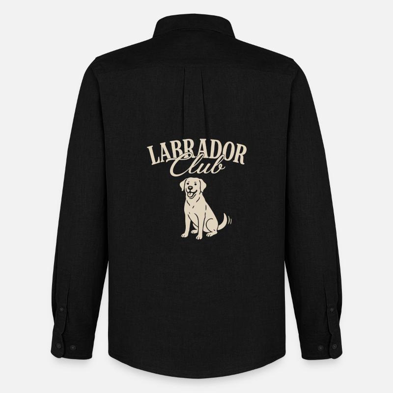 Labrador Club Illustration - Männer Oxford Hemd von Stanley/Stella - Schwarz