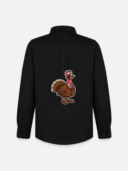 Elegant Suit Turkey Cartoon - Men's Oxford Shirt by Stanley/Stella - black