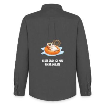 Hamster dans la piscine Chill - Chemise Oxford homme Stanley/Stella - charbon - Dos - AI Model Male 185 dark (185cm)