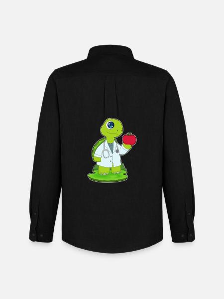 Turtle Doctor Stethoscope - Men's Oxford Shirt by Stanley/Stella - black