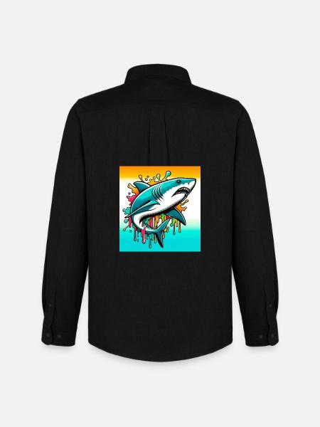 Shark - Men's Oxford Shirt by Stanley/Stella - black