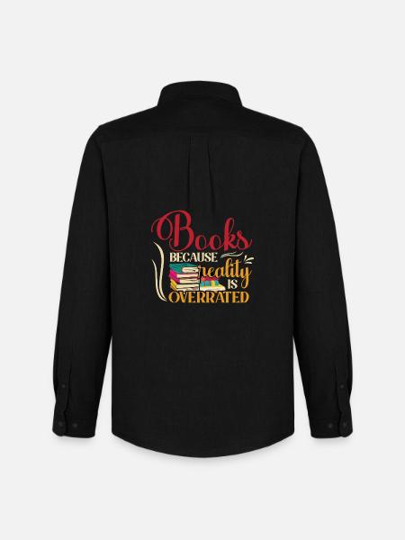 Books, because reality is overrated - Men's Oxford Shirt by Stanley/Stella - black