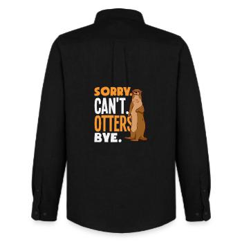 Sea Otter Sorry Can't Bye - Men's Oxford Shirt by Stanley/Stella - black - Back - AI Model Male 185 dark (185cm)