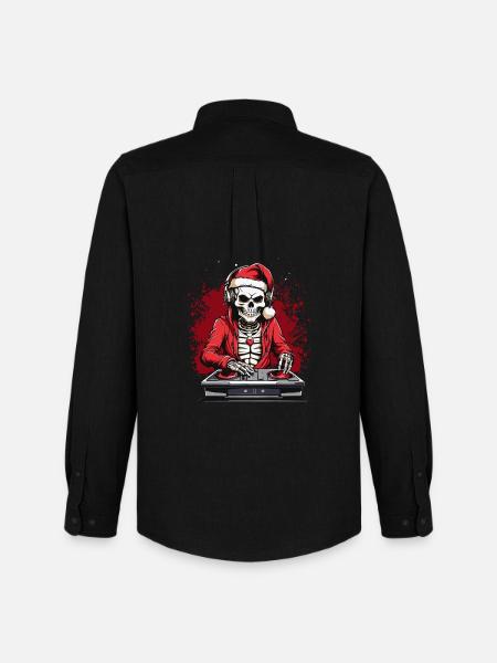 X-mas Skull Dj - Men's Oxford Shirt by Stanley/Stella - black