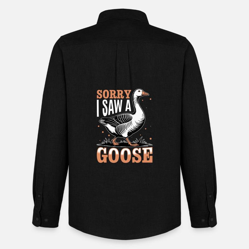 Funny Bird Goose - Männer Oxford Hemd von Stanley/Stella - Schwarz