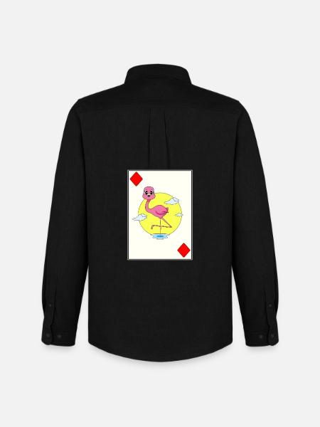 Flamingo Poker Poker Kortspil - Oxfordskjorte herre Stanley/Stella - sort
