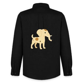 Eléphant chien jack russel - Chemise Oxford homme Stanley/Stella - noir - Dos - AI Model Male 185 dark (185cm)