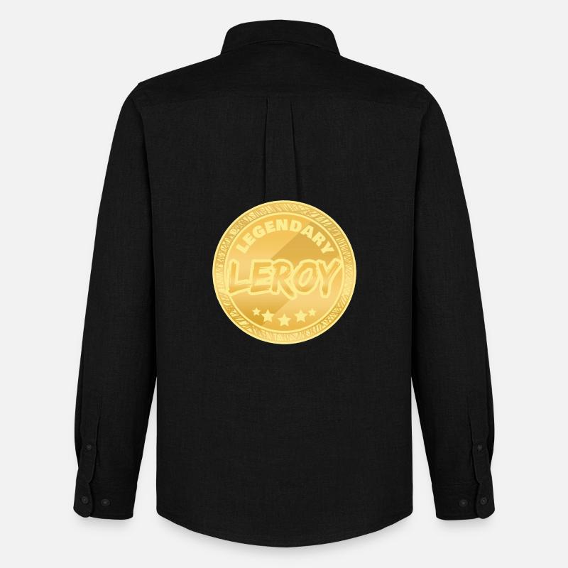 Leroy as a given name - Men's Oxford Shirt by Stanley/Stella - black