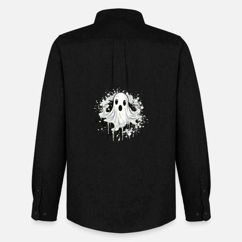 Geister-Splatter Motiv - Männer Oxford Hemd von Stanley/Stella - Schwarz