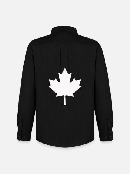 Canada Leaf Silhouette - Men's Oxford Shirt by Stanley/Stella - black