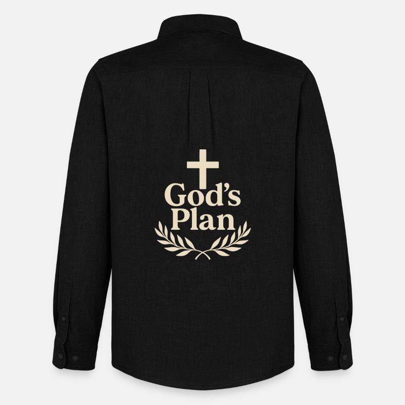 Gottes Plan Kreuz Logo - Männer Oxford Hemd von Stanley/Stella - Schwarz