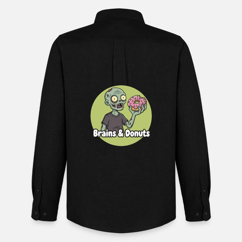 Zombie mit Donut Humor - Männer Oxford Hemd von Stanley/Stella - Schwarz