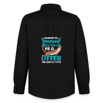 Sei Du Selbst Seeotter Cartoon - Männer Oxford Hemd von Stanley/Stella - Schwarz - Hinten - AI Model Male 185 dark (185cm)