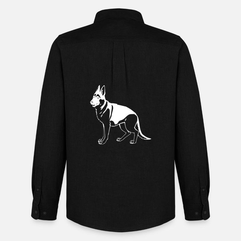 Schäferhund - Männer Oxford Hemd von Stanley/Stella - Schwarz