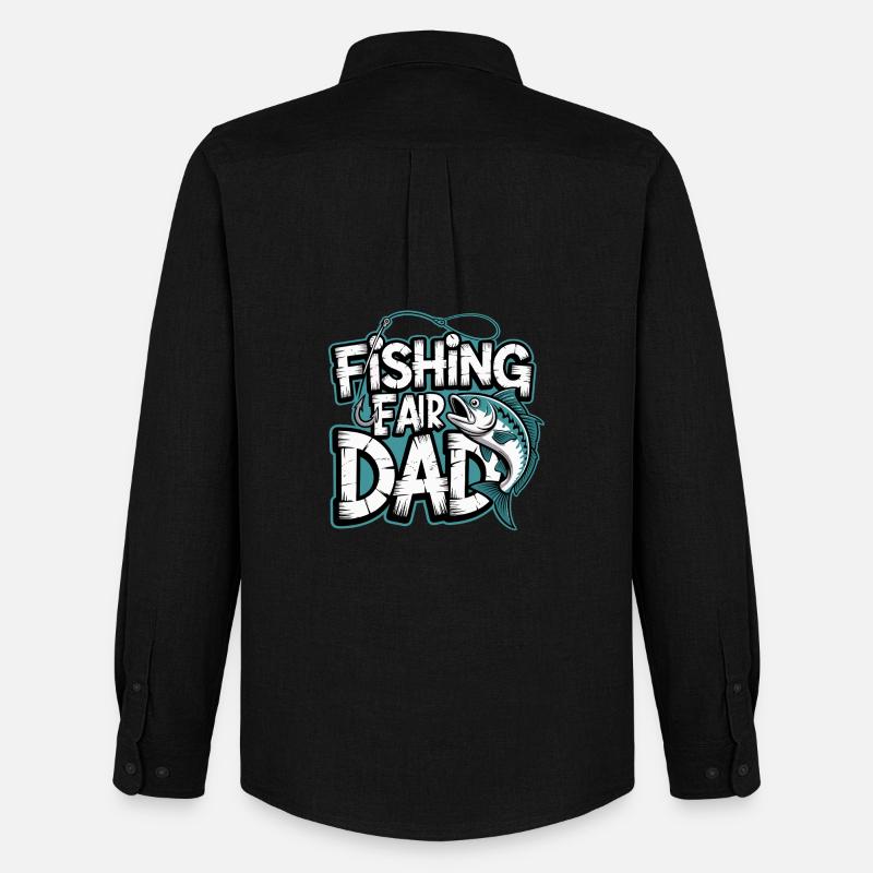 Fischfang Papa Comic Tee - Männer Oxford Hemd von Stanley/Stella - Schwarz