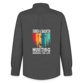 Hunter Gift Hunting Hunting Hunter Exam - Men's Oxford Shirt by Stanley/Stella - anthracite - Back - AI Model Male 185 dark (185cm)