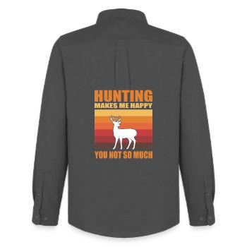 Hunter Gifts Hunting Hunting Hunter Exam - Men's Oxford Shirt by Stanley/Stella - anthracite - Back - AI Model Male 185 dark (185cm)
