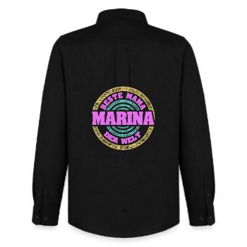Mère Marina - Chemise Oxford homme Stanley/Stella - noir - Dos - AI Model Male 185 dark (185cm)