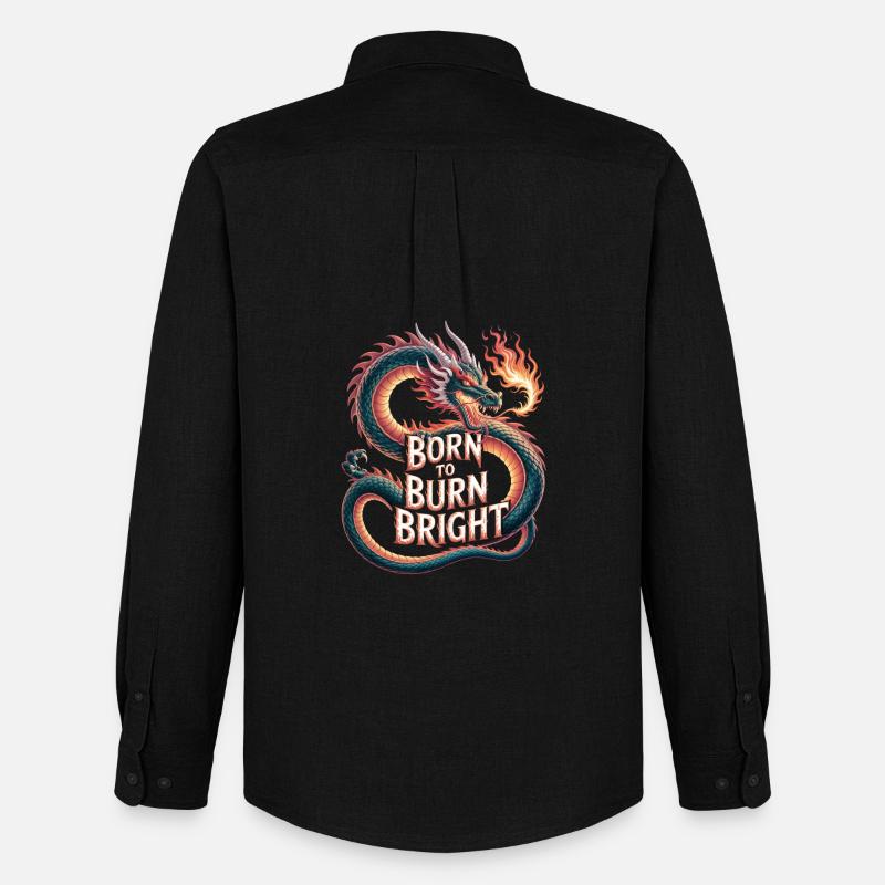 Drache – Born to Burn Bright - Männer Oxford Hemd von Stanley/Stella - Schwarz
