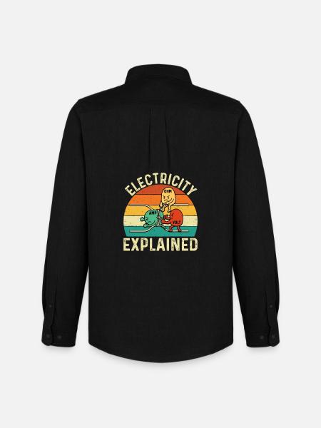 Electricity Explained Funny Engineer STEM Quote - Men's Oxford Shirt by Stanley/Stella - black