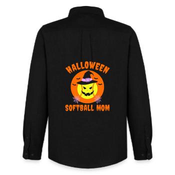 Conception de maman de softball d’Halloween - Chemise Oxford homme Stanley/Stella - noir - Dos - AI Model Male 185 dark (185cm)