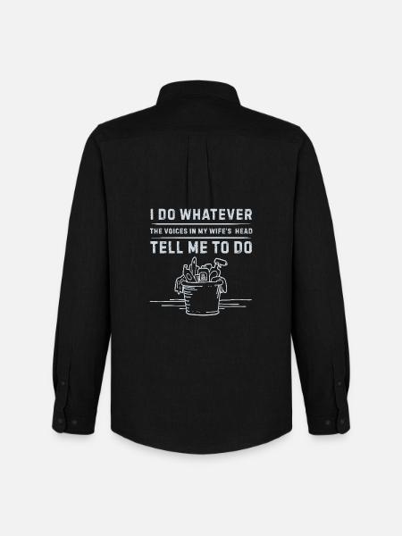 I_do_Anything_for_Wife_12 - Männer Oxford Hemd von Stanley/Stella - Schwarz