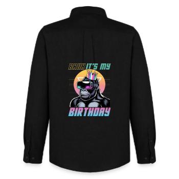 Birthday Gamer VR - Men's Oxford Shirt by Stanley/Stella - black - Back - AI Model Male 185 dark (185cm)