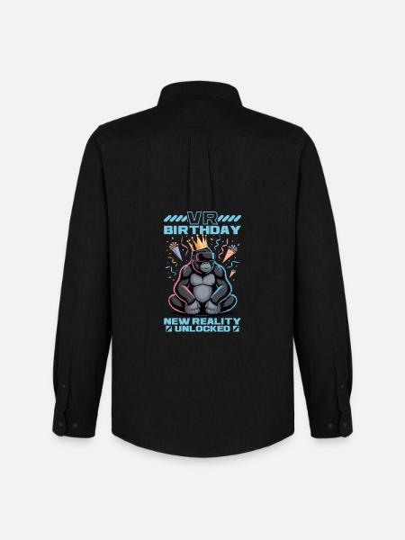Birthday Gamer VR - Men's Oxford Shirt by Stanley/Stella - black