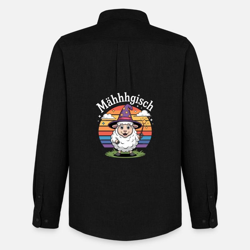 Mähhhgisch Schaf Zauberer Regenbogen - Männer Oxford Hemd von Stanley/Stella - Schwarz