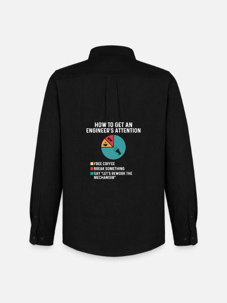 Engineer’s Attention Free Coffee Rework Mechanism - Men's Oxford Shirt by Stanley/Stella - black