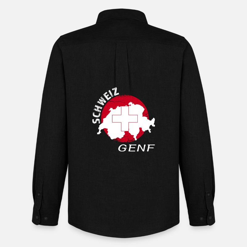 Genf - Männer Oxford Hemd von Stanley/Stella - Schwarz