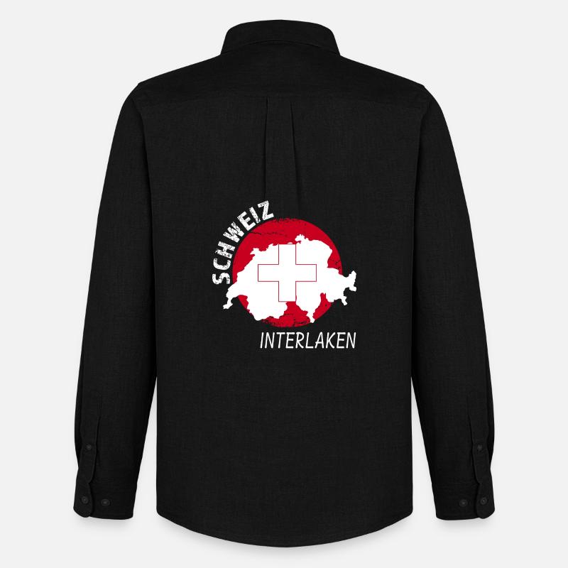 Interlaken - Männer Oxford Hemd von Stanley/Stella - Schwarz