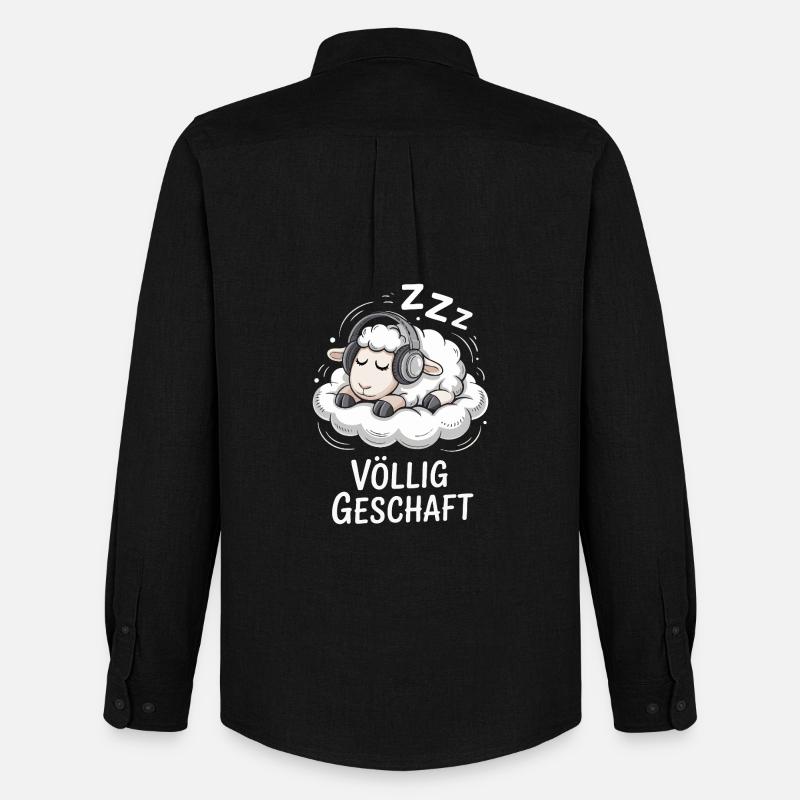 Völlig geschafft geSchaft Schaf Design - Männer Oxford Hemd von Stanley/Stella - Schwarz