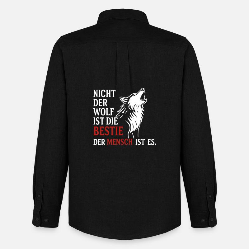 CoolesWolfs Design mit Spruch - Männer Oxford Hemd von Stanley/Stella - Schwarz
