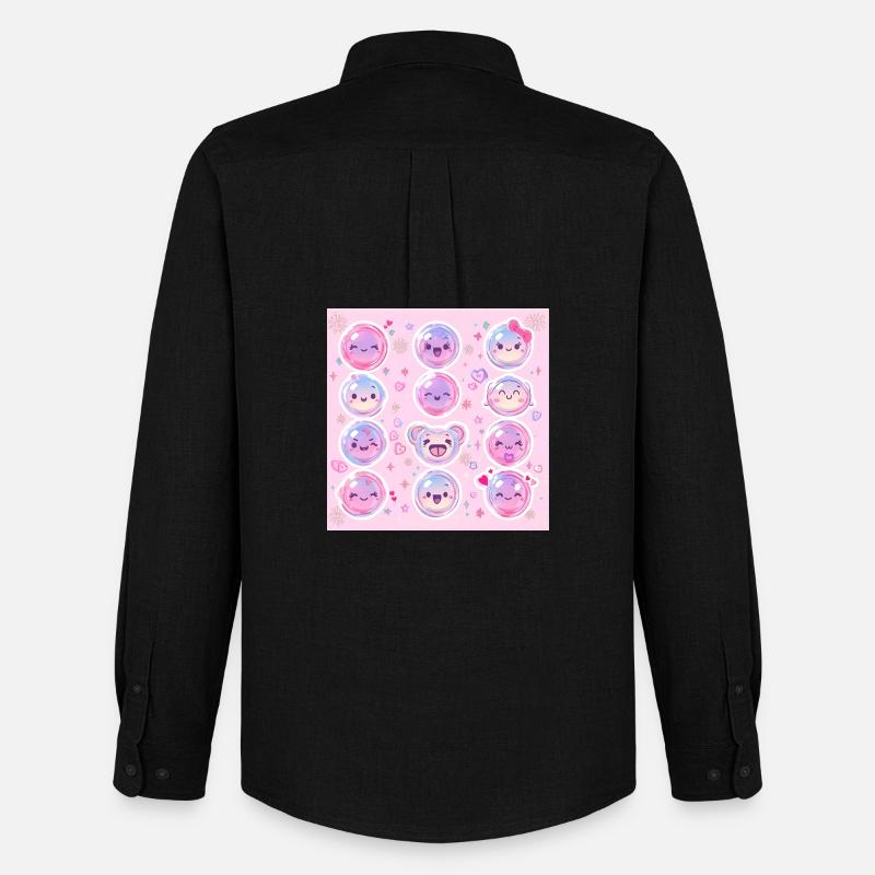 Pink Glow Pastell Kawaii Muster - Männer Oxford Hemd von Stanley/Stella - Schwarz