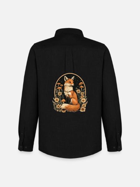 Fuchs Wald Pilze - Männer Oxford Hemd von Stanley/Stella - Schwarz