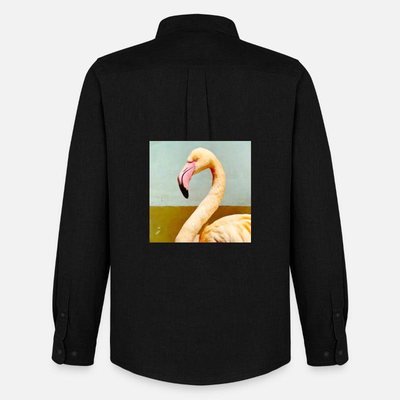 Flamingo  - Männer Oxford Hemd von Stanley/Stella - Schwarz