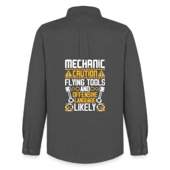 Mécanicien automobile Mécatronicien Technicien Tournevis Cadeau - Chemise Oxford homme Stanley/Stella - charbon - Dos - AI Model Male 185 dark (185cm)