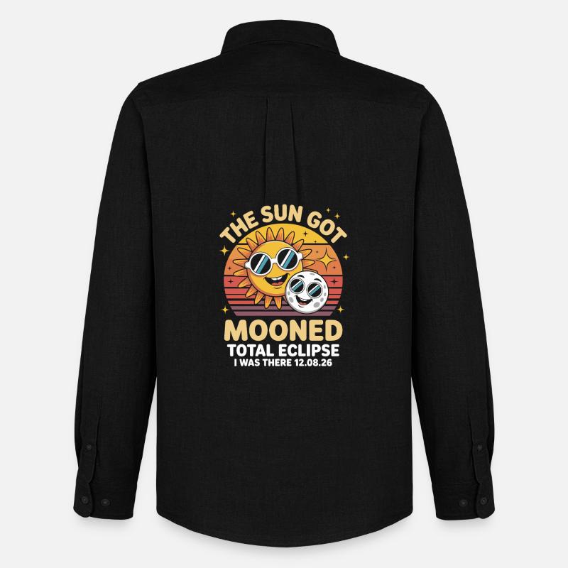 Sun Moon Eclipse with Glasses - Men's Oxford Shirt by Stanley/Stella - black
