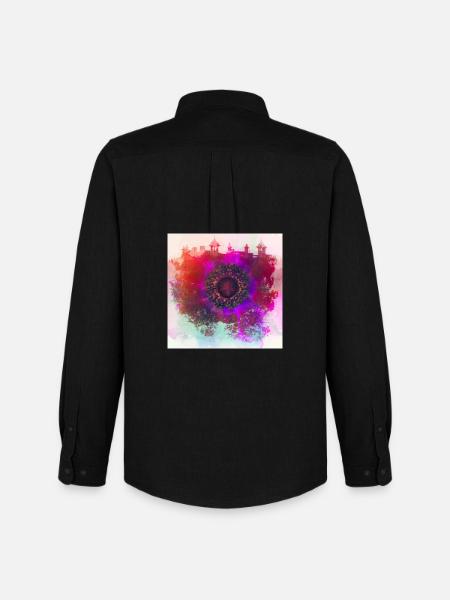 Abstract poppy - Men's Oxford Shirt by Stanley/Stella - black